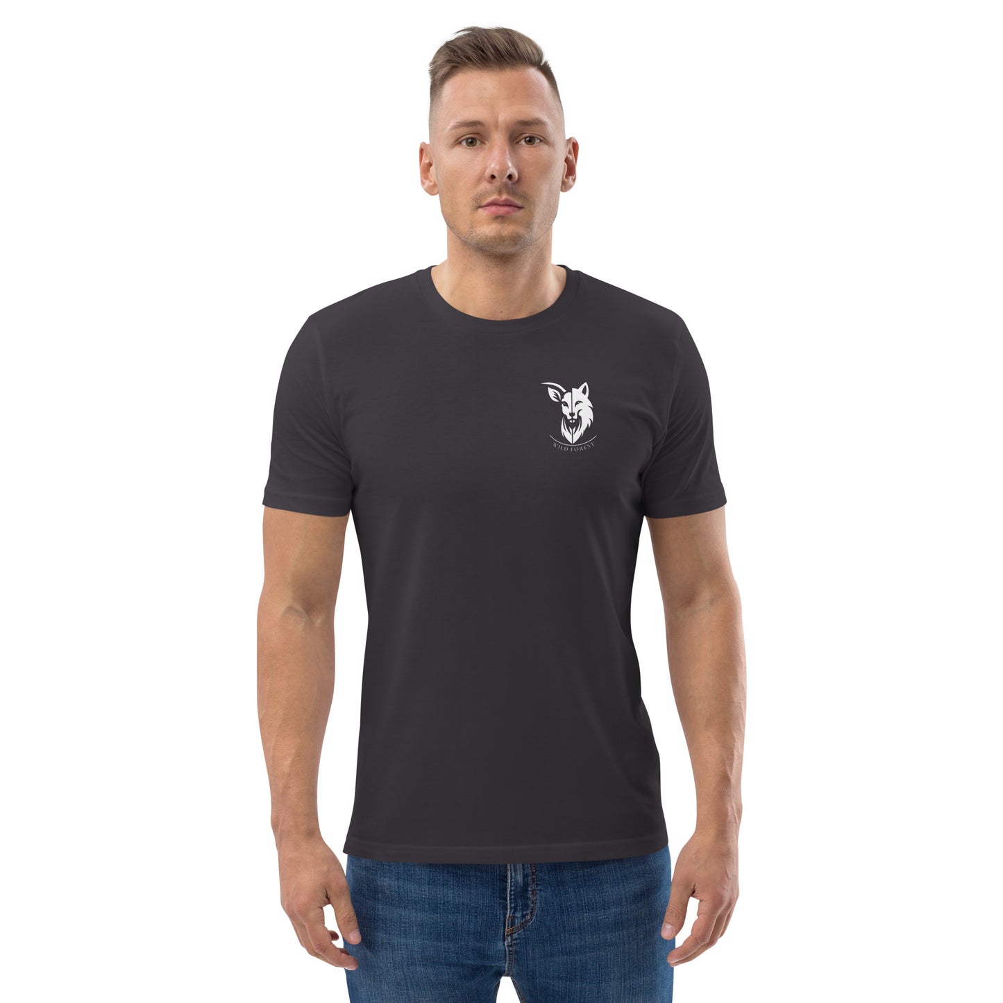 T-shirt homme en coton biologique logo gris clair (+3 couleurs)