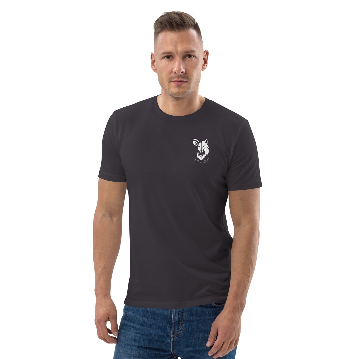 T-shirt homme en coton biologique logo gris clair (+3 couleurs)