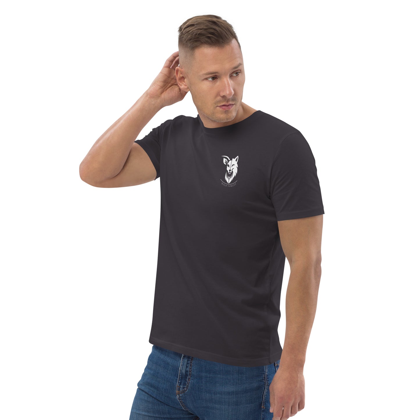 T-shirt homme en coton biologique logo gris clair (+3 couleurs)