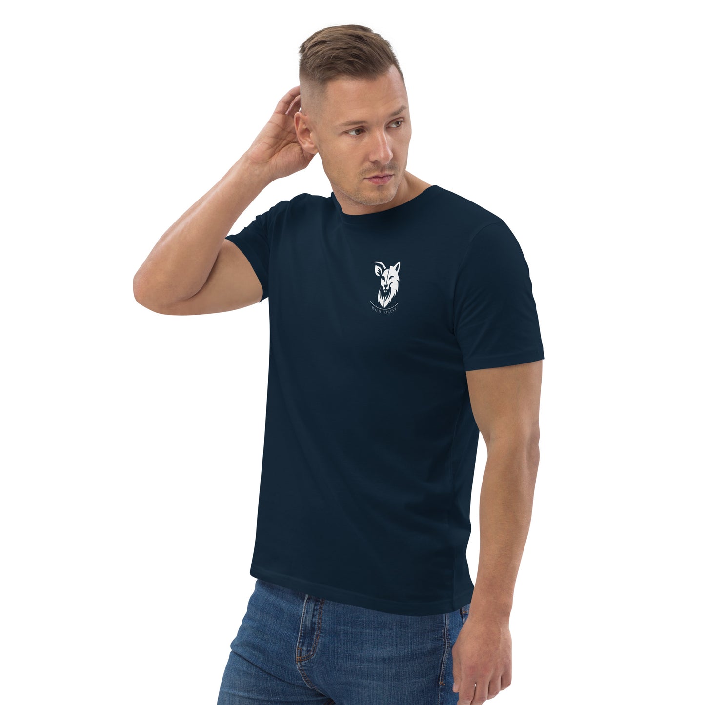 T-shirt homme en coton biologique logo gris clair (+3 couleurs)