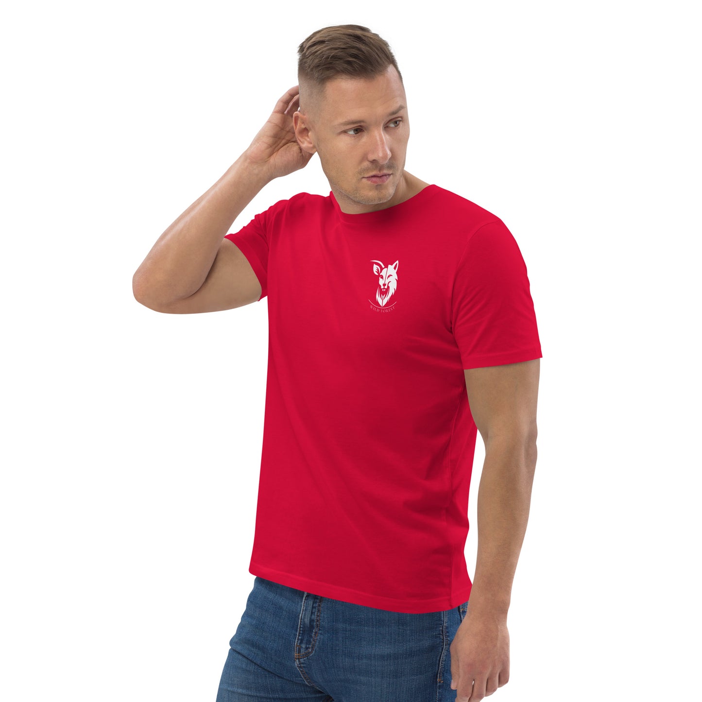 T-shirt homme en coton biologique logo gris clair (+3 couleurs)