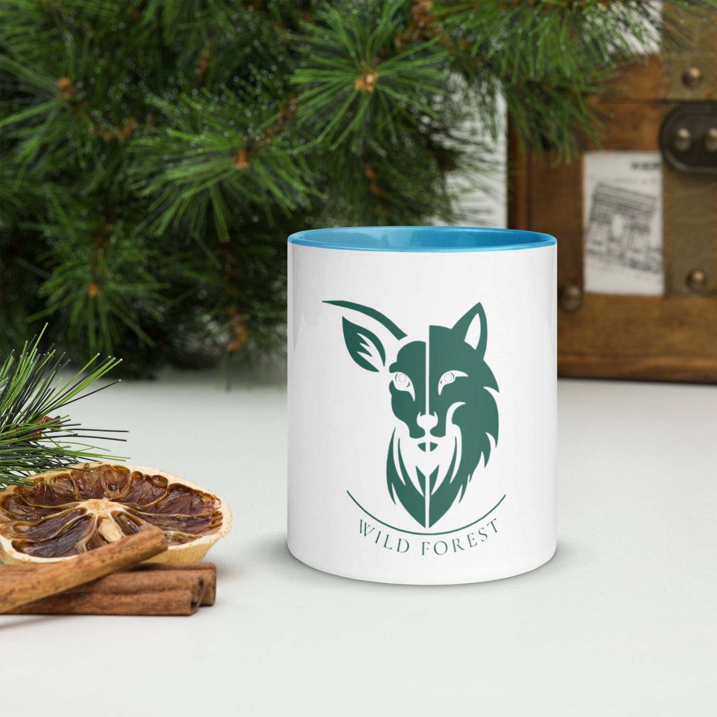 Mug à Intérieur Coloré logo vert forêt (+4 couleurs)