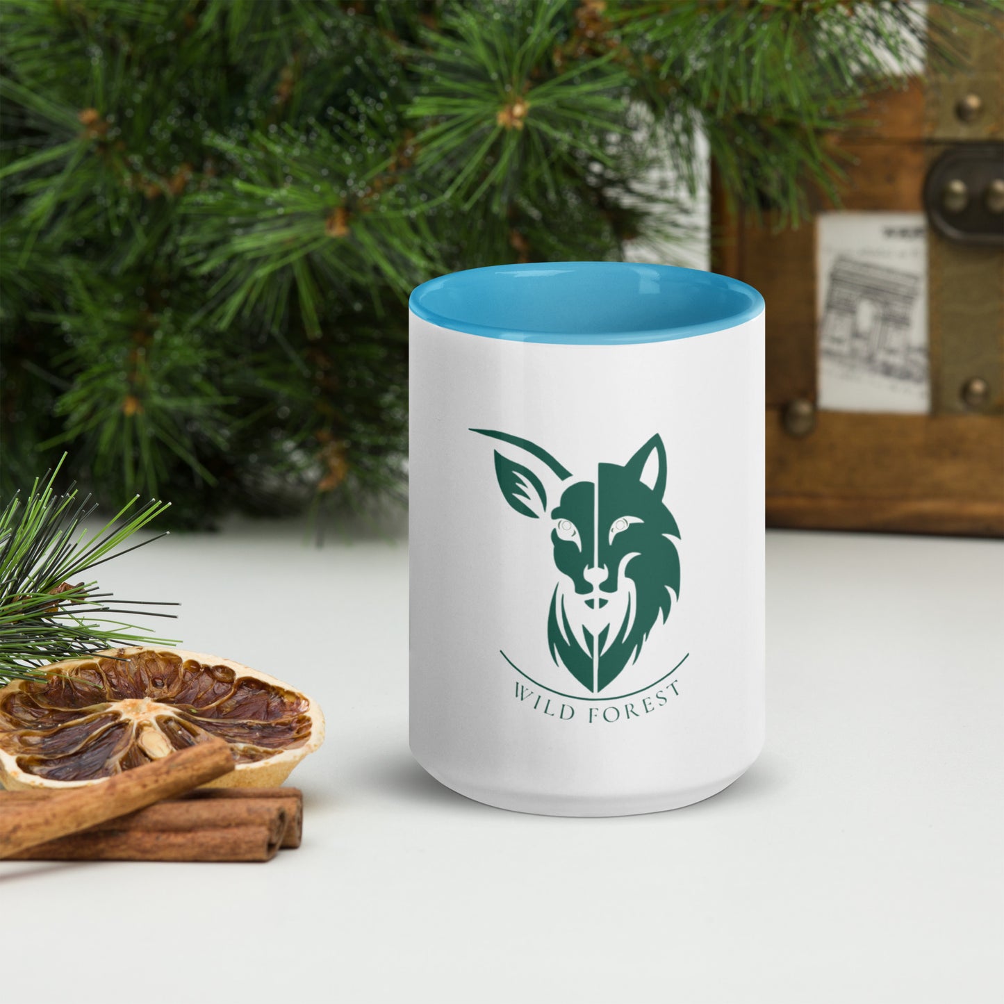 Mug à Intérieur Coloré logo vert forêt (+4 couleurs)