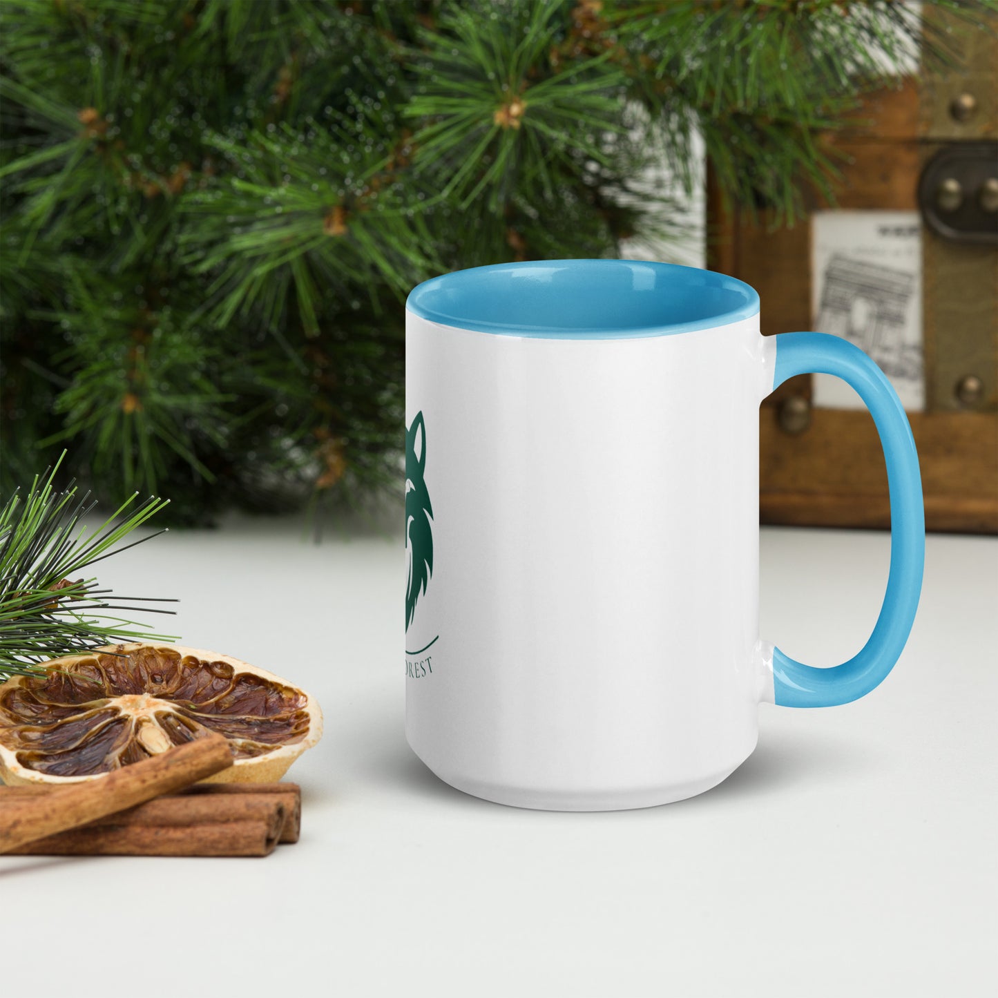 Mug à Intérieur Coloré logo vert forêt (+4 couleurs)