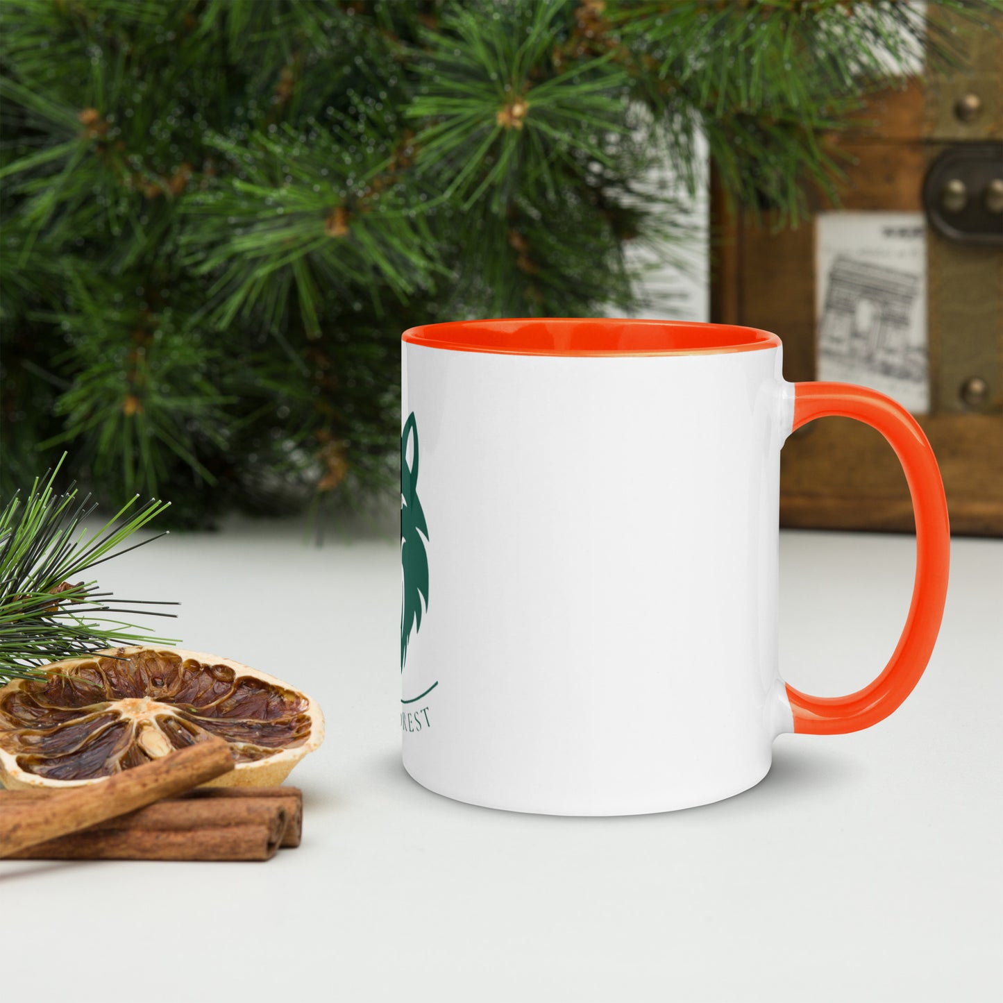 Mug à Intérieur Coloré logo vert forêt (+4 couleurs)