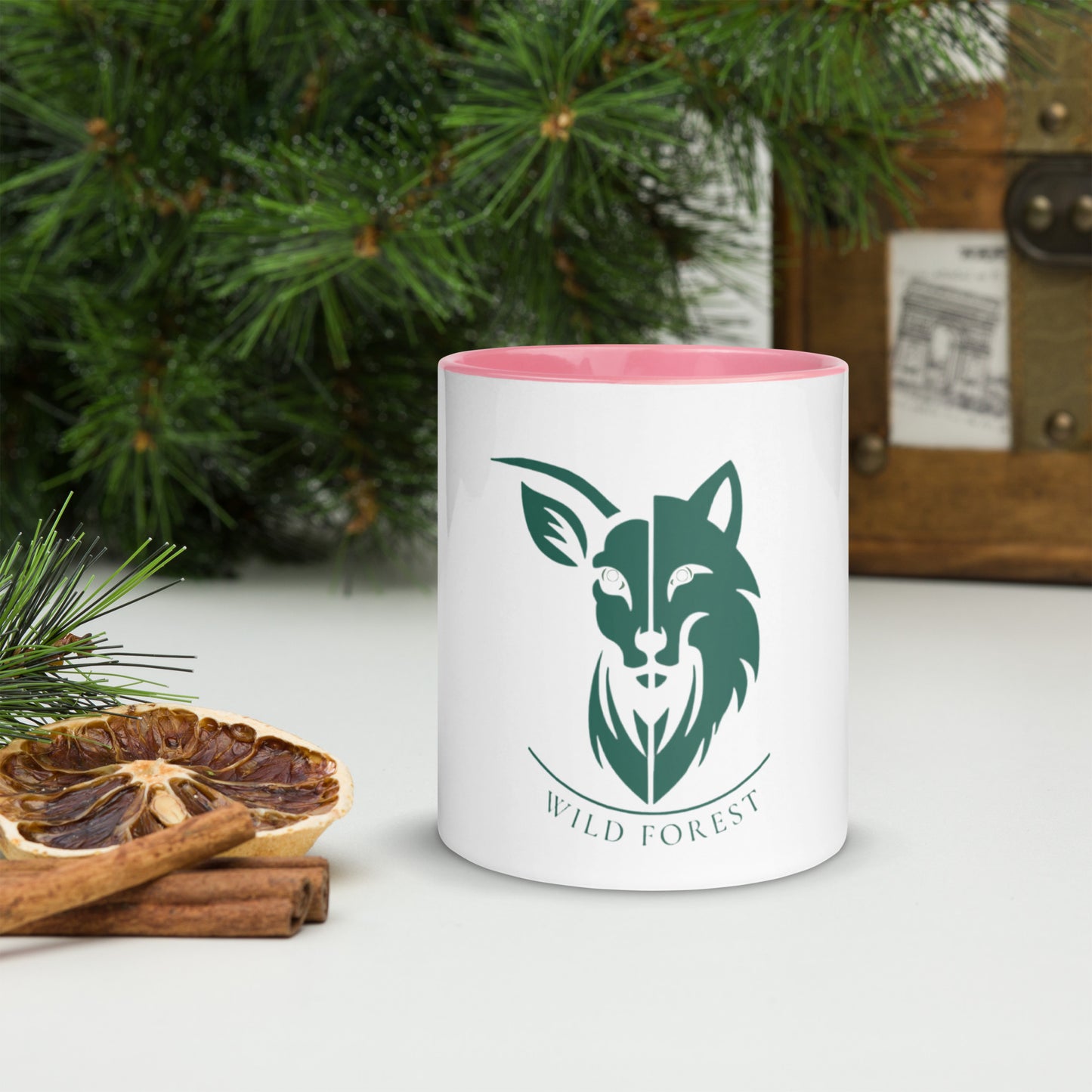 Mug à Intérieur Coloré logo vert forêt (+4 couleurs)