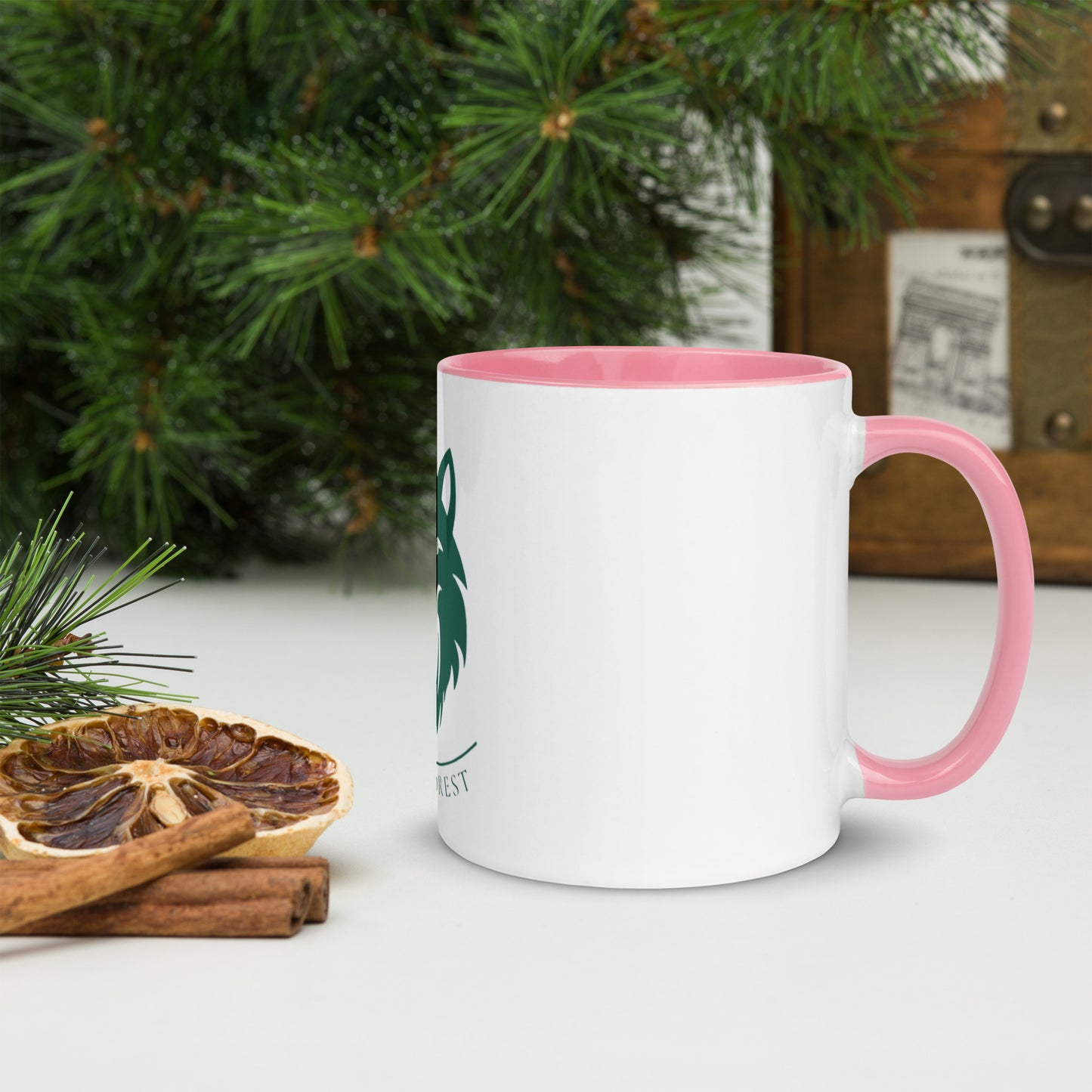 Mug à Intérieur Coloré logo vert forêt (+4 couleurs)