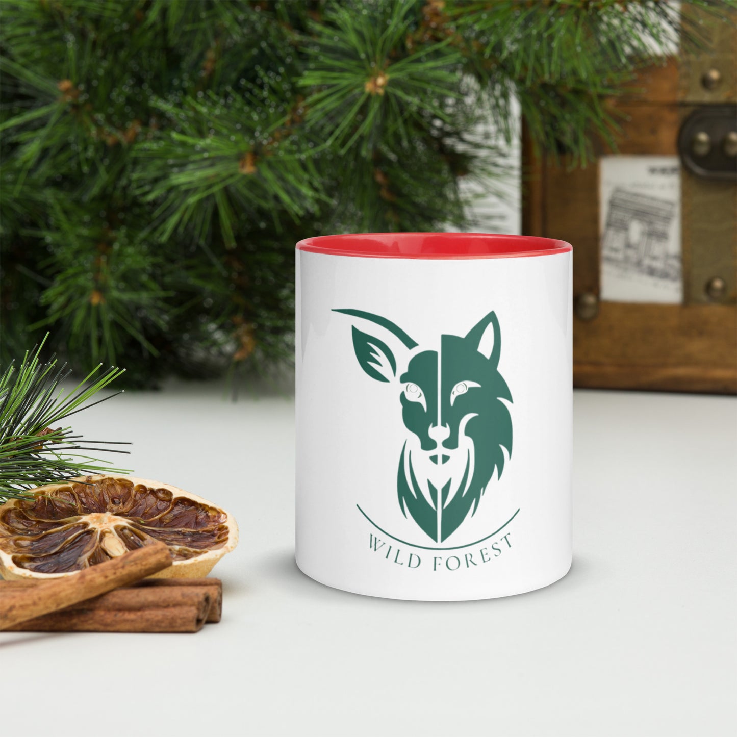 Mug à Intérieur Coloré logo vert forêt (+4 couleurs)