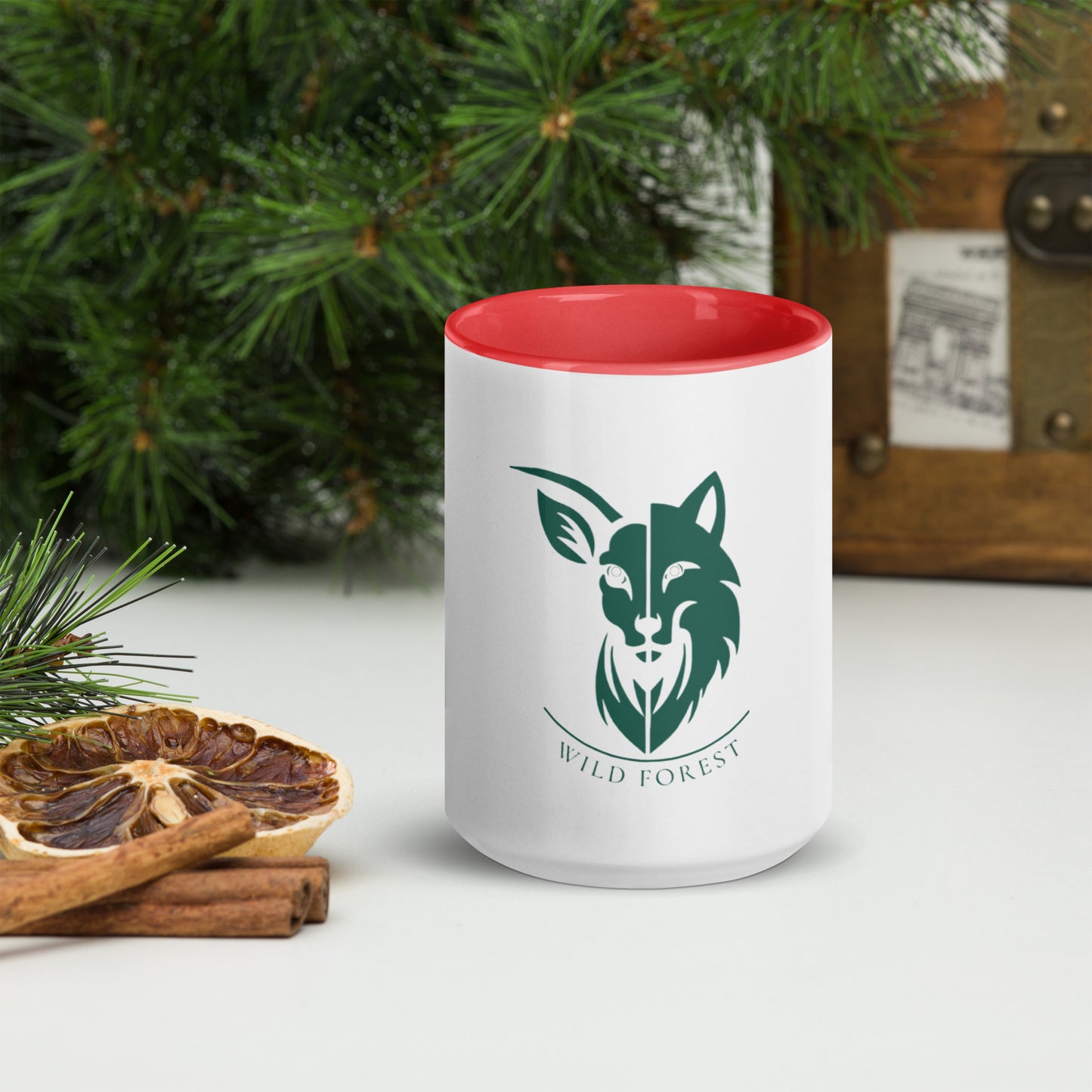 Mug à Intérieur Coloré logo vert forêt (+4 couleurs)