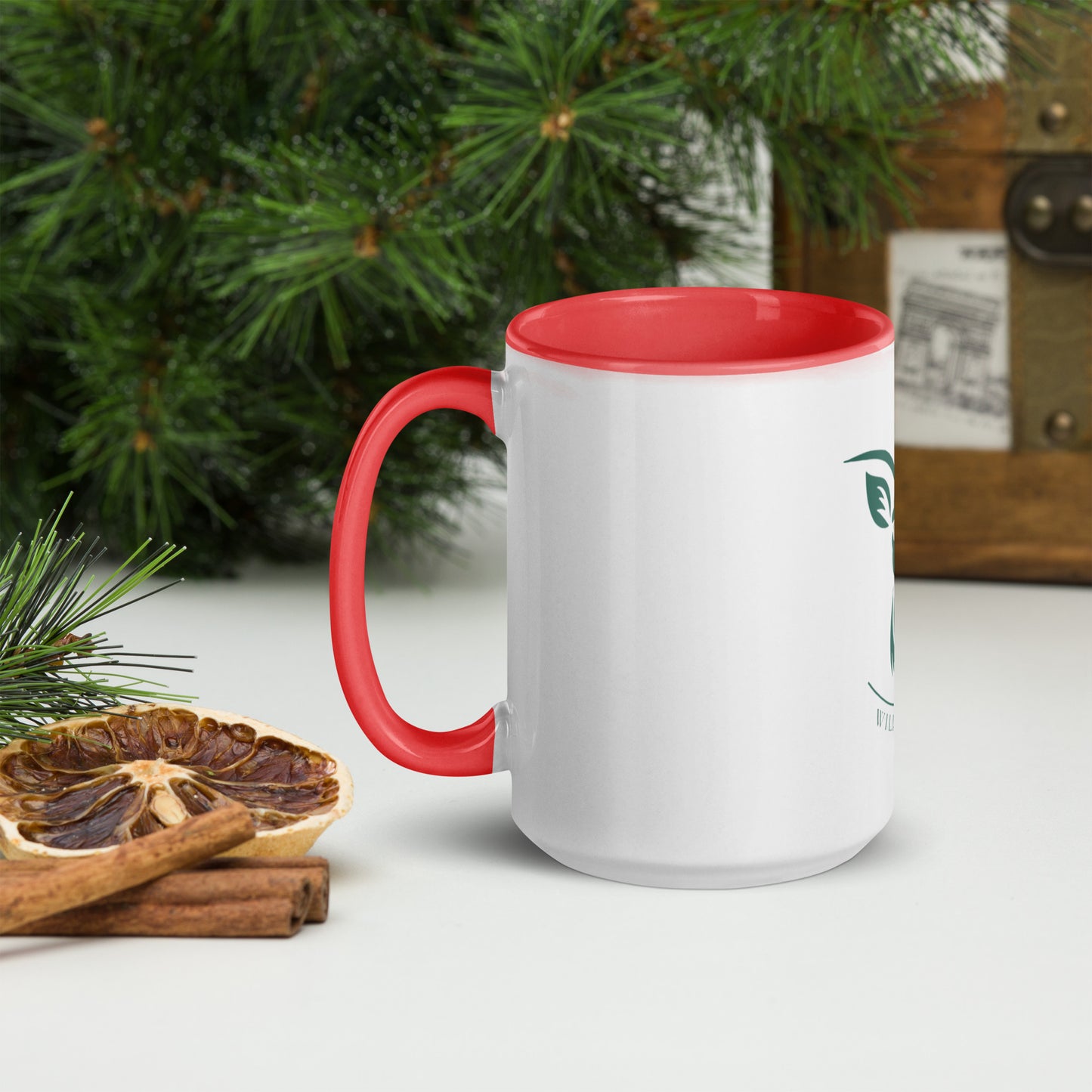 Mug à Intérieur Coloré logo vert forêt (+4 couleurs)