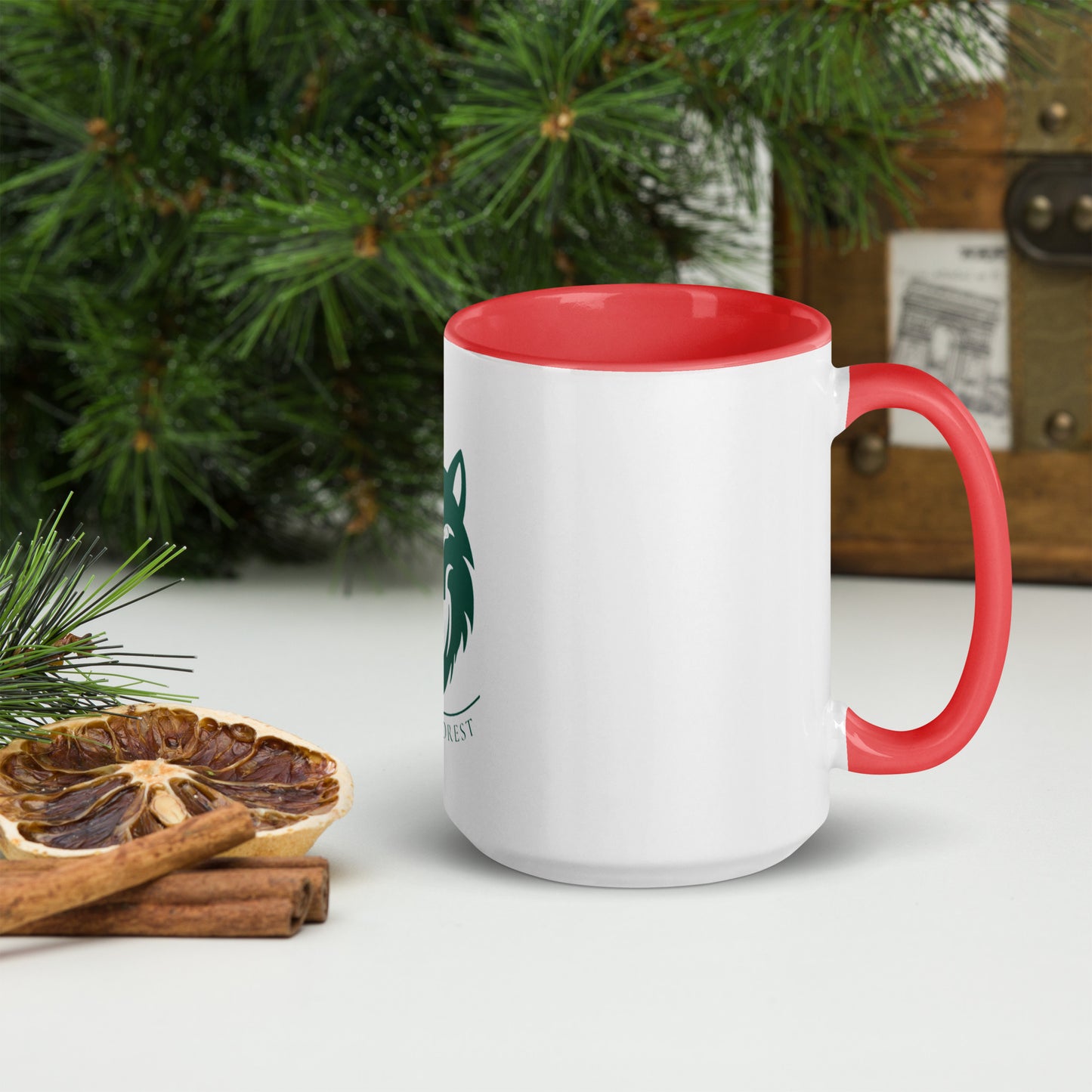 Mug à Intérieur Coloré logo vert forêt (+4 couleurs)