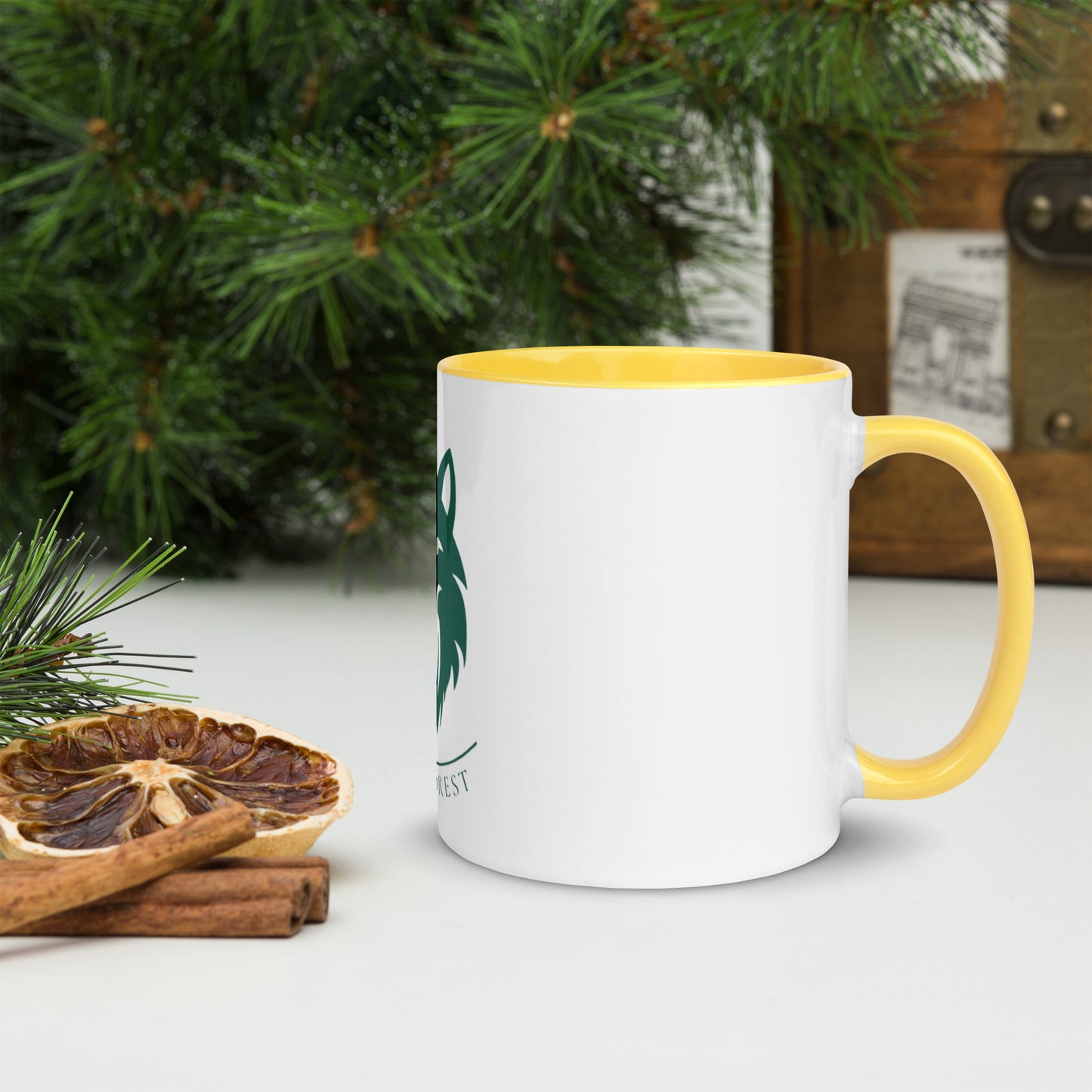 Mug à Intérieur Coloré logo vert forêt (+4 couleurs)
