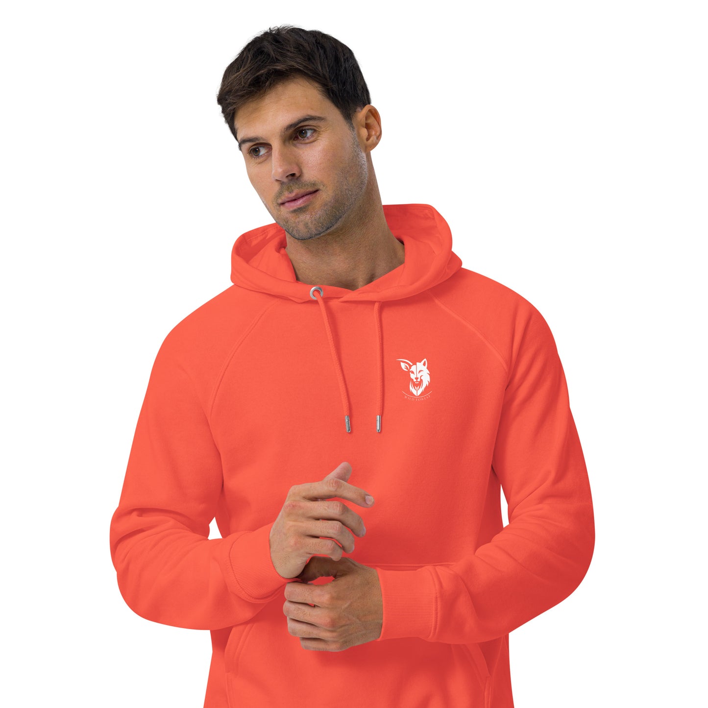 Sweat à capuche écologique unisexe logo blanc (+ 4 couleurs)