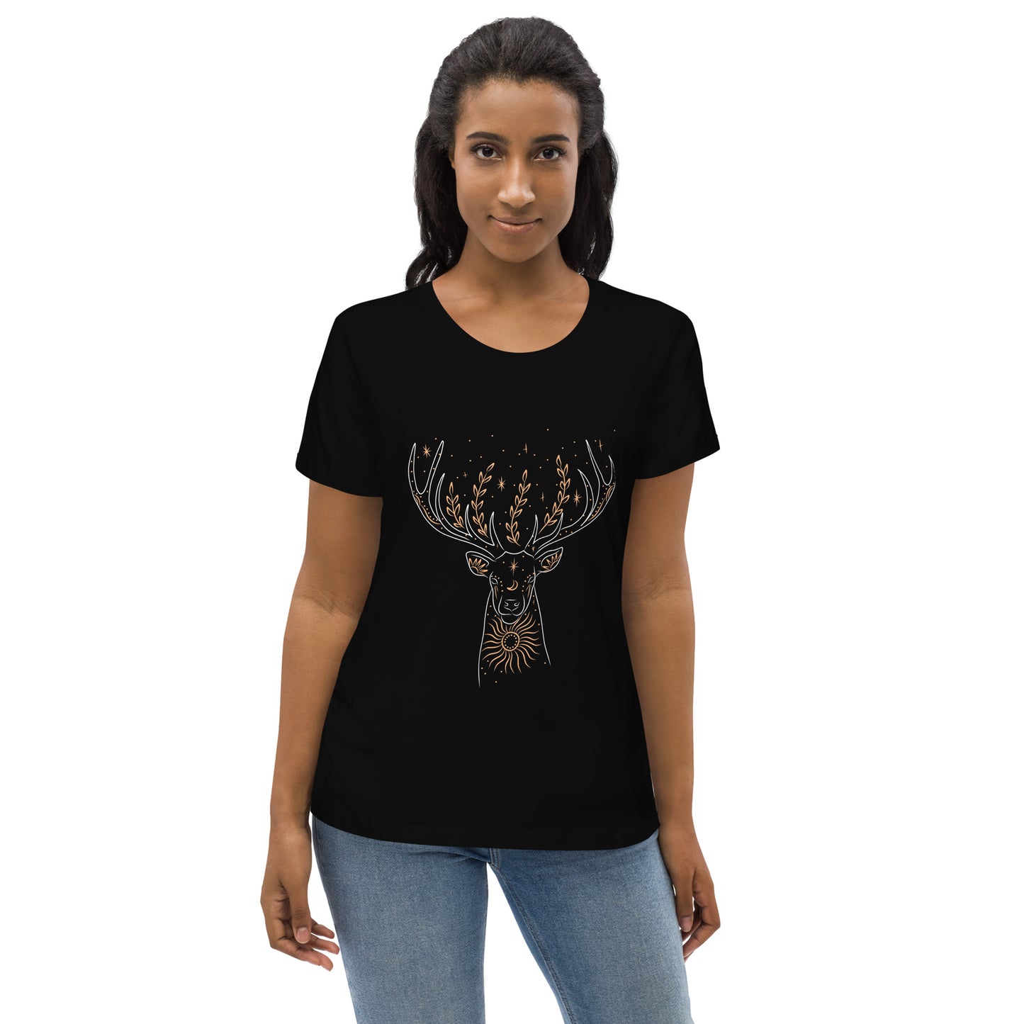 T-shirt moulant écologique femme logo cerf