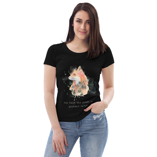 T-shirt moulant écologique femme logo renard