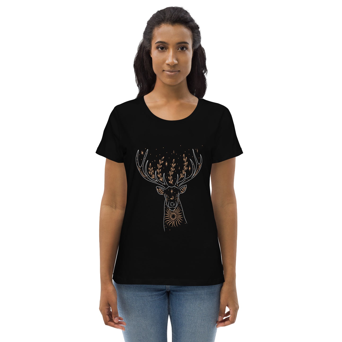 T-shirt moulant écologique femme logo cerf