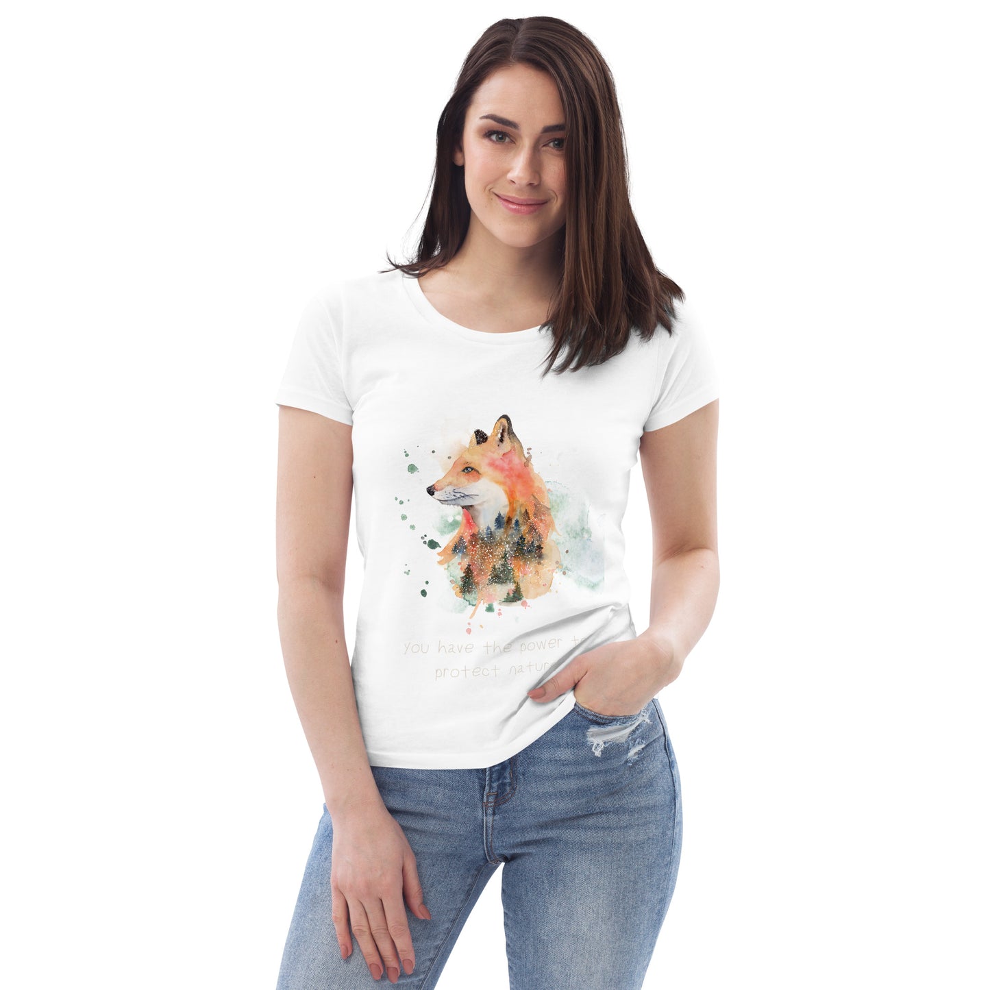 T-shirt moulant écologique femme logo renard