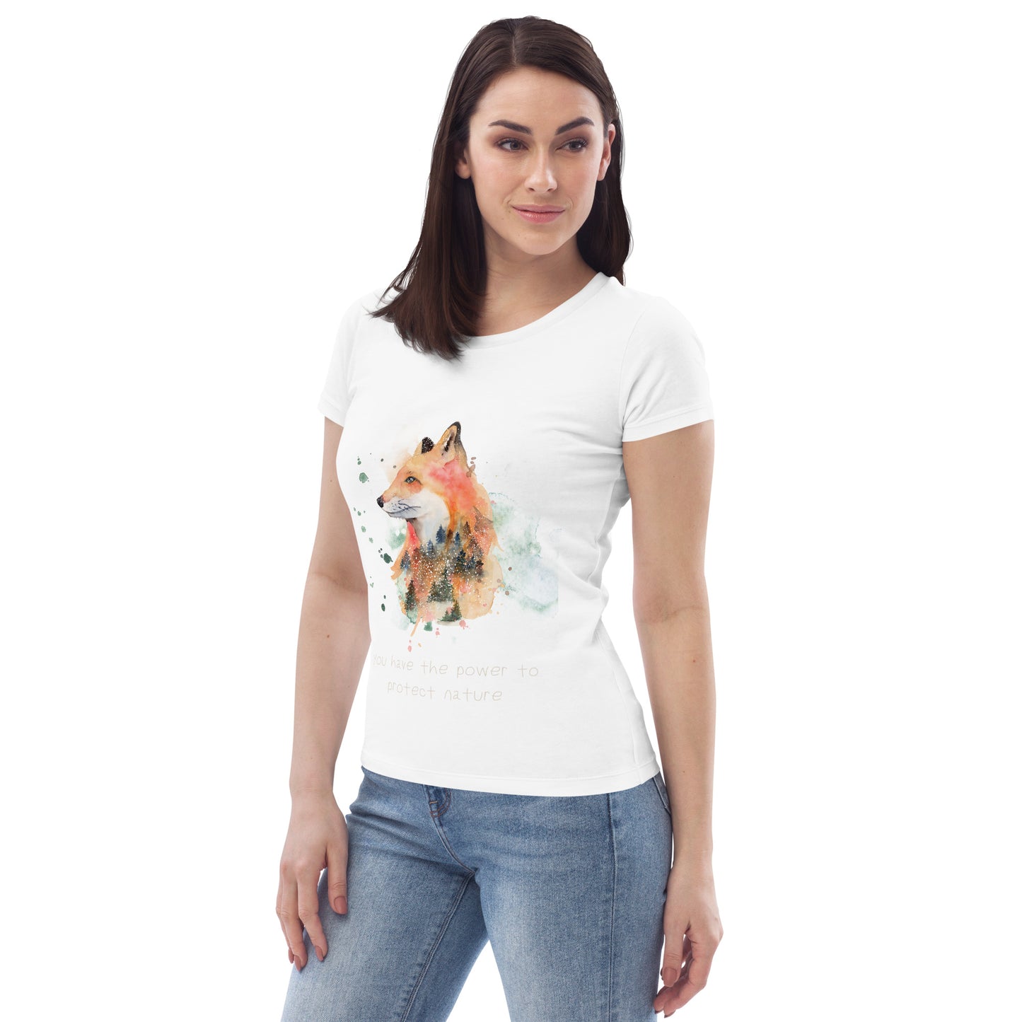 T-shirt moulant écologique femme logo renard