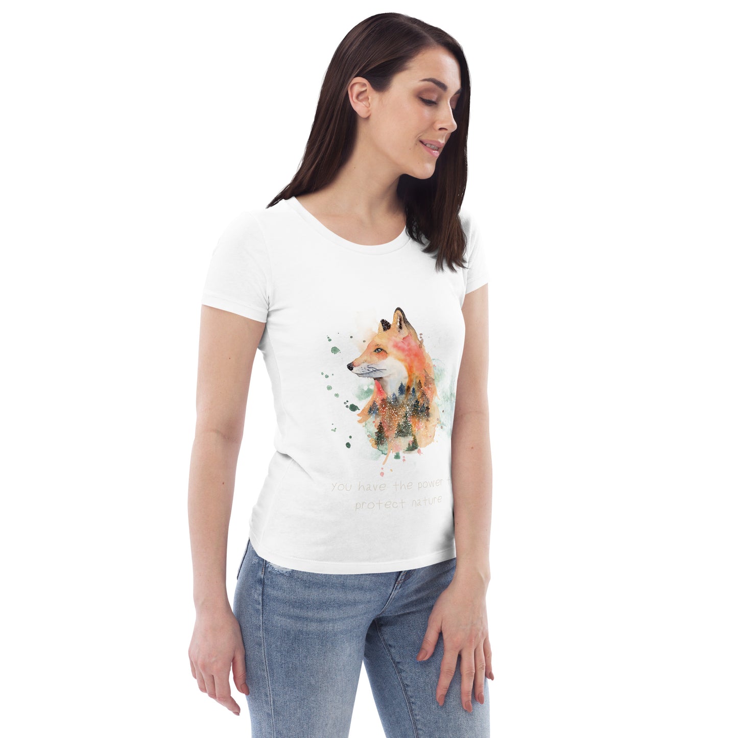 T-shirt moulant écologique femme logo renard